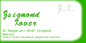 zsigmond kover business card